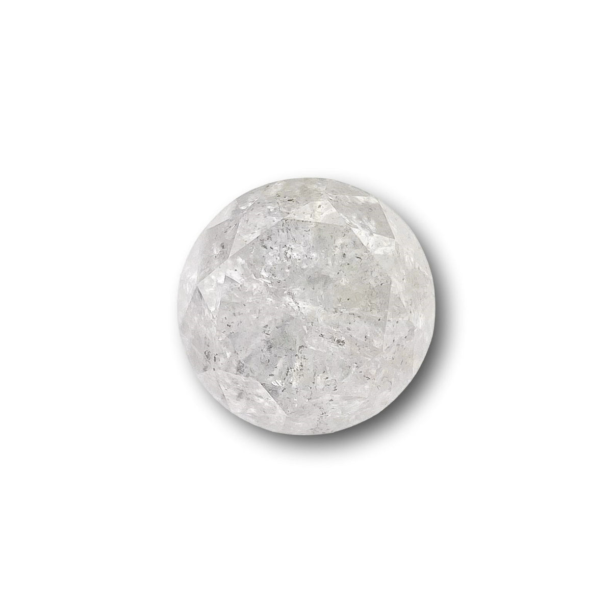 0.87ct | Salt & Pepper Round Shape Brilliant Cut Diamond - Modern Rustic Diamond