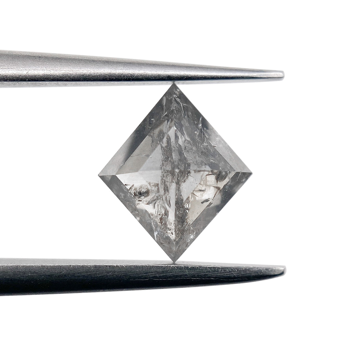 0.88ct | Salt & Pepper Lozenge Shape Rose Cut Diamond - Modern Rustic Diamond