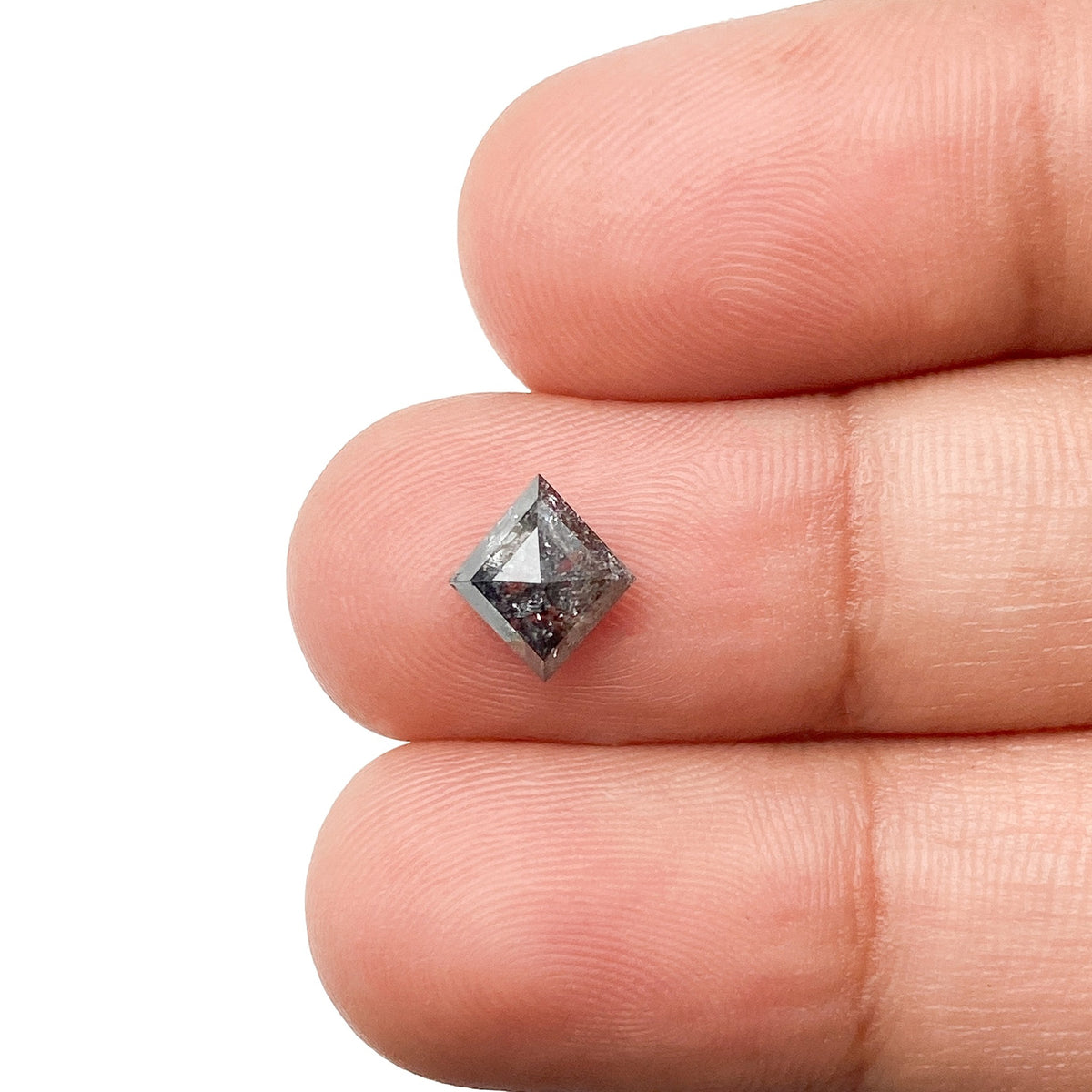 0.88ct | Salt & Pepper Lozenge Shape Step Cut Diamond - Modern Rustic Diamond
