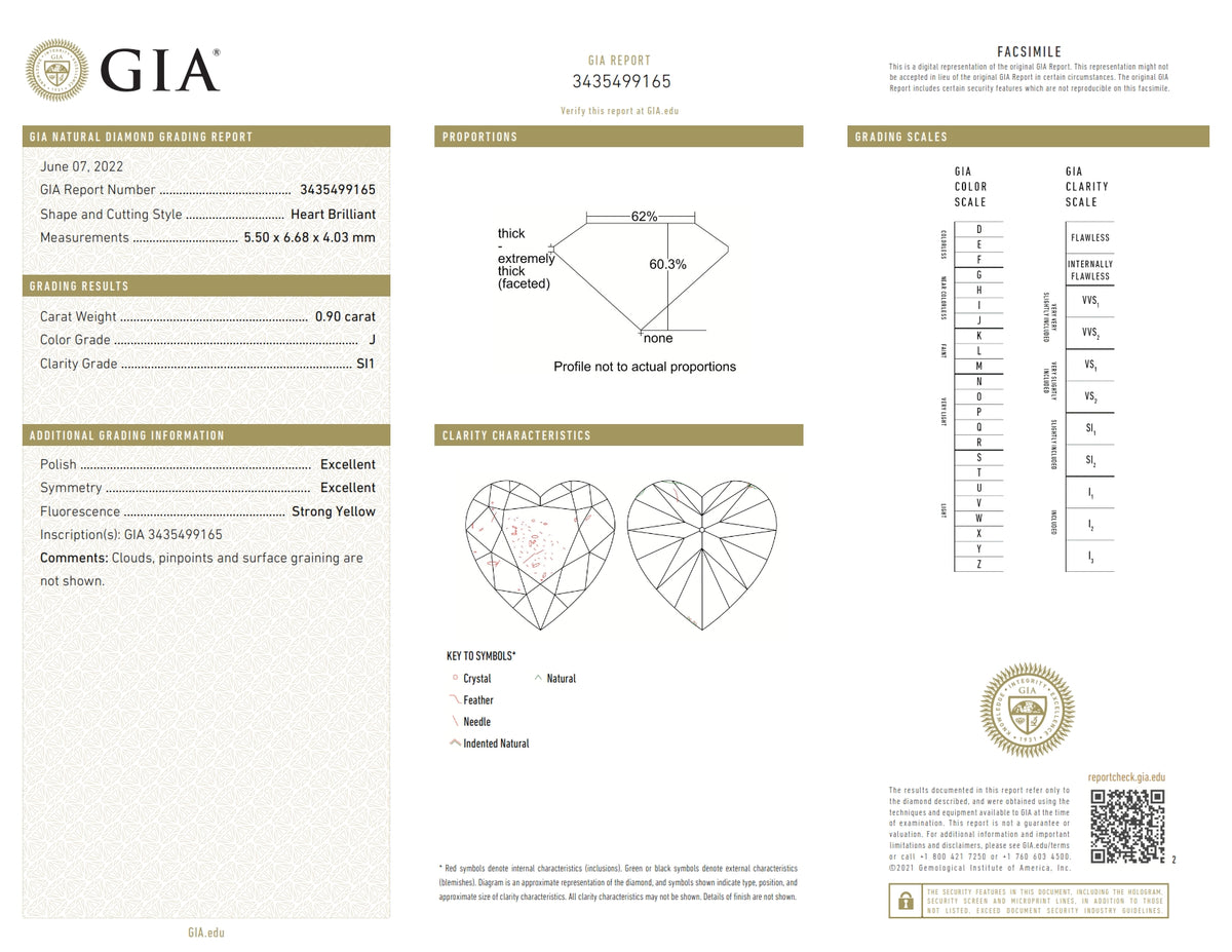 0.90ct | J/SI1 Heart Shape Brilliant Cut Diamond (GIA) - Modern Rustic Diamond