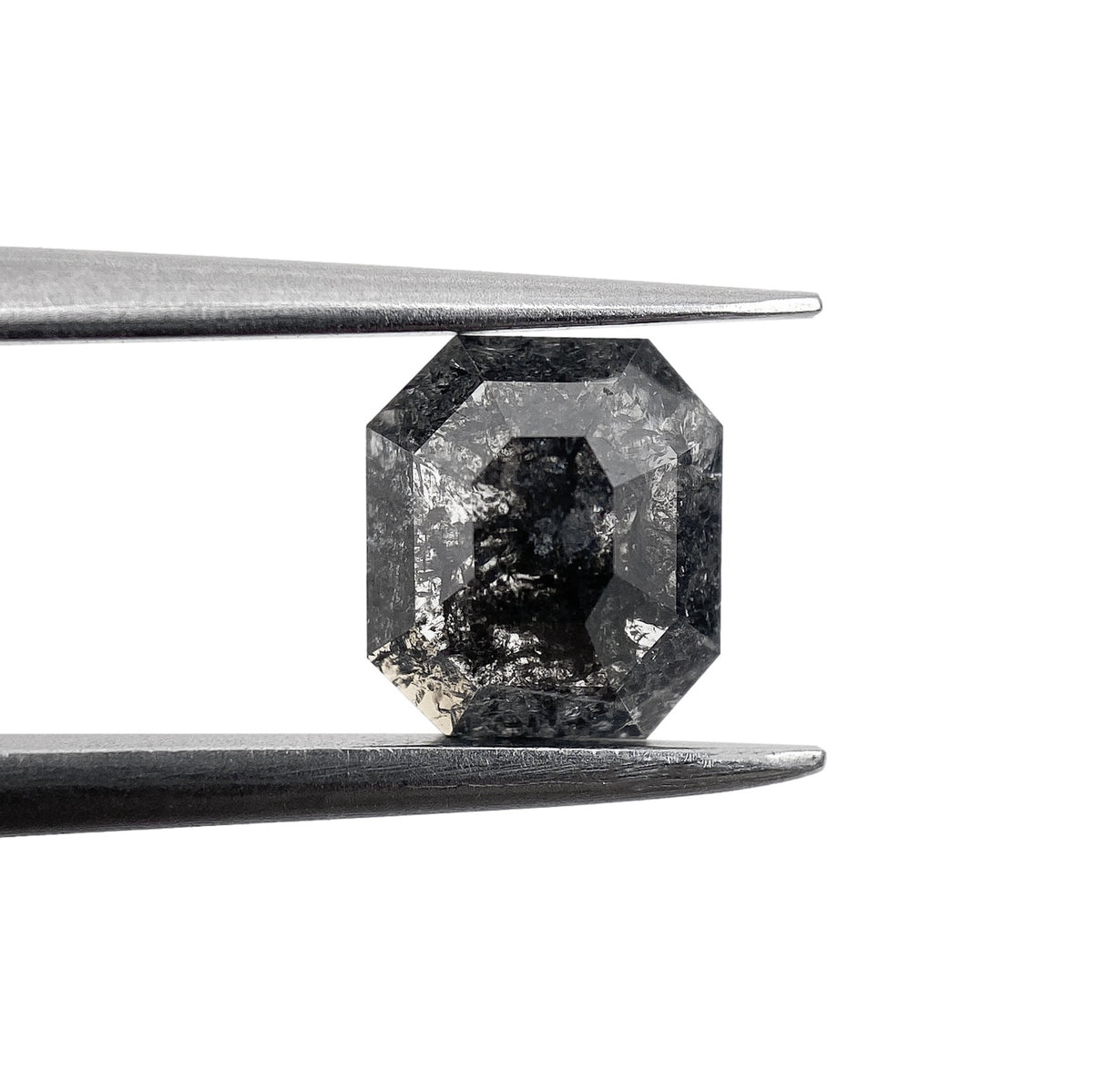 0.90ct | Salt & Pepper Emerald Shape Step Cut Diamond - Modern Rustic Diamond