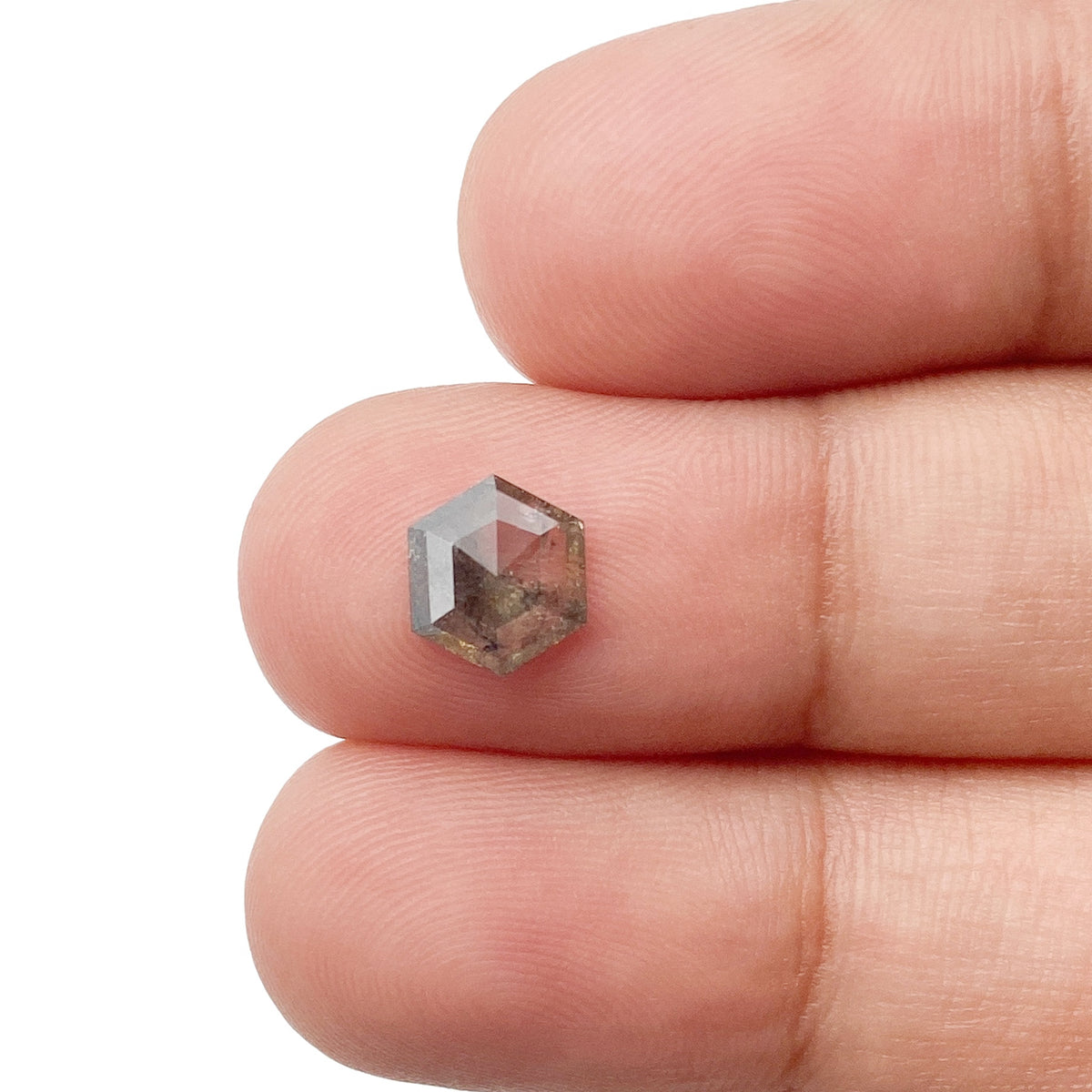 0.90ct | Rustic Hexagon Shape Rose Cut Diamond - Modern Rustic Diamond