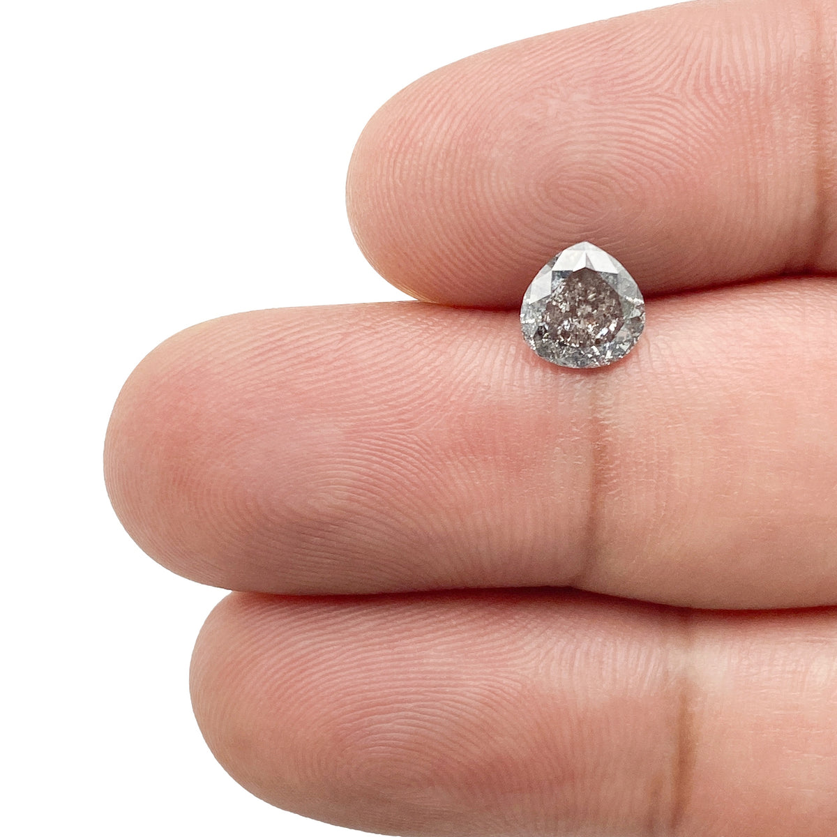 0.90ct | Salt & Pepper Pear Shape Brilliant Cut Diamond - Modern Rustic Diamond