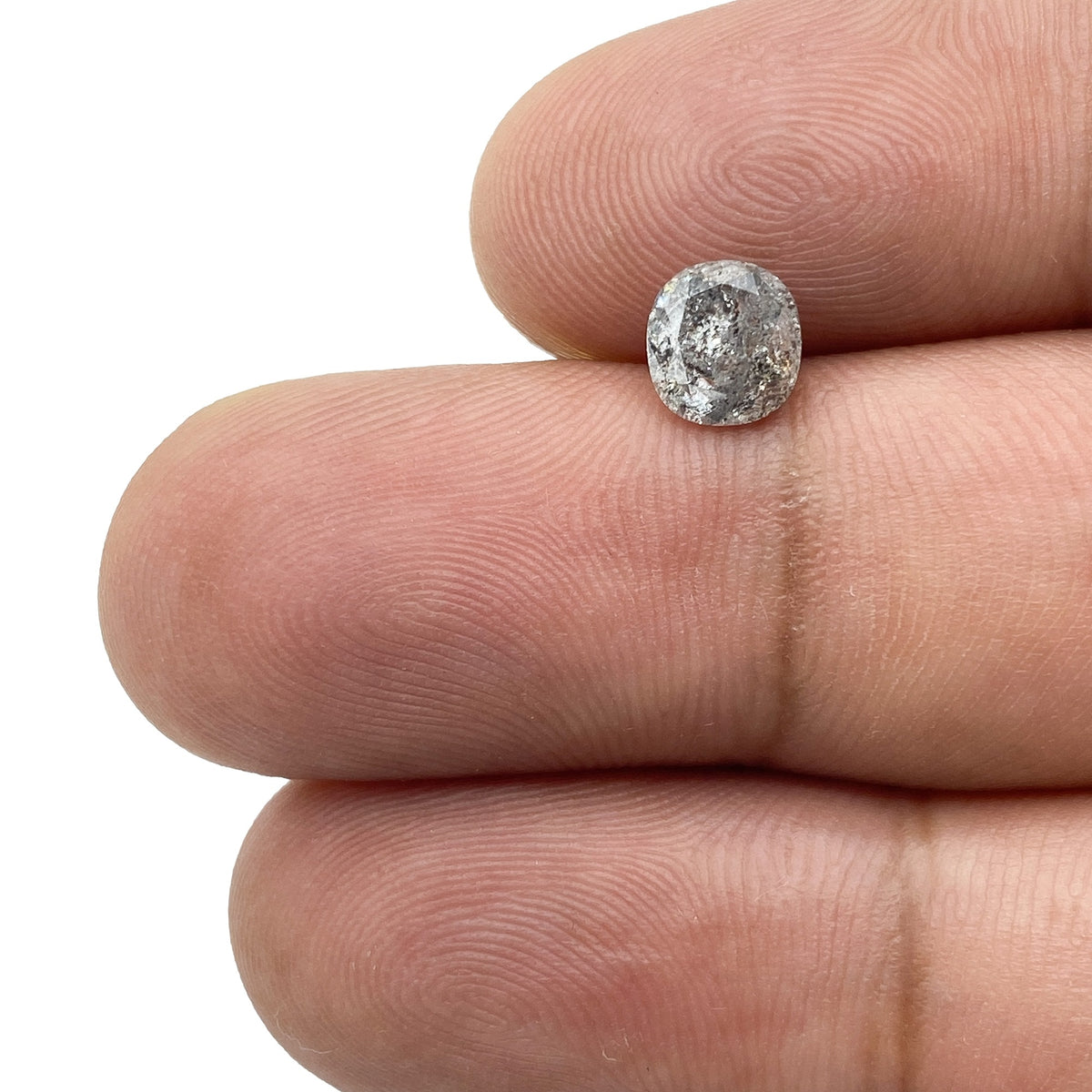 0.91ct | Salt & Pepper Cushion Shape Brilliant Cut Diamond - Modern Rustic Diamond
