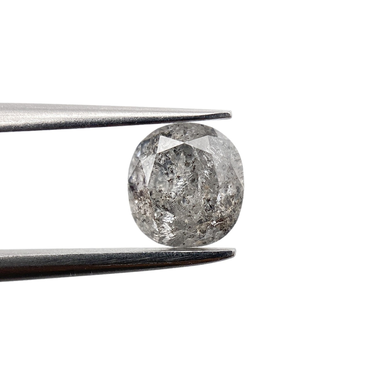 0.91ct | Salt & Pepper Cushion Shape Brilliant Cut Diamond - Modern Rustic Diamond