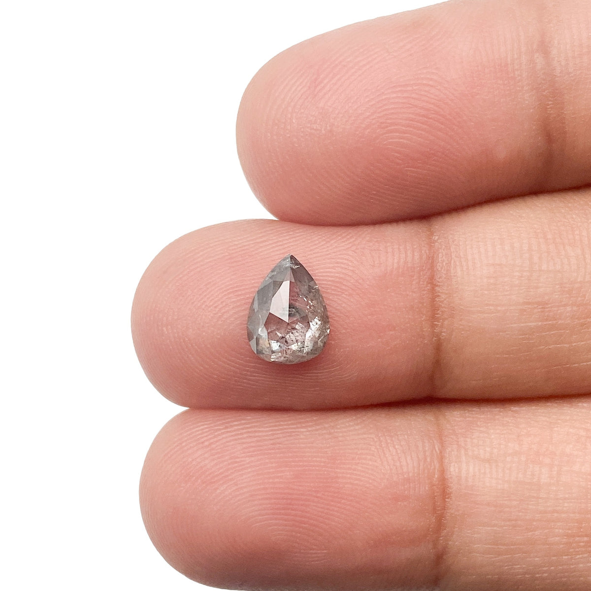 0.91ct | Rustic Pear Shape Rose Cut Diamond - Modern Rustic Diamond