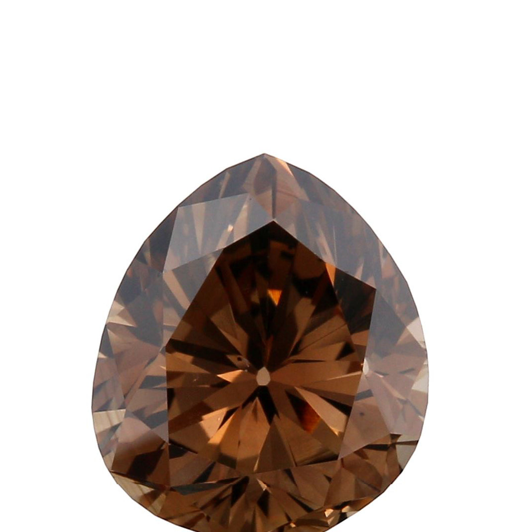 0.92ct | Cognac VVS Pear Shape Brilliant Cut Diamond - Modern Rustic Diamond