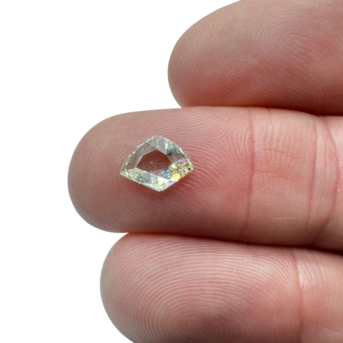 0.92ct | Light Color SI Shield Shape Rose Cut Diamond - Modern Rustic Diamond