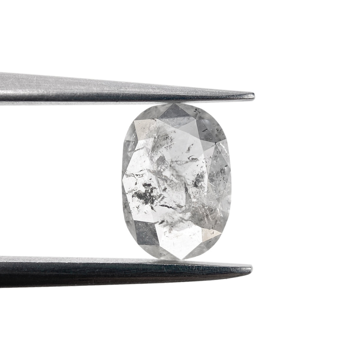 0.92ct | Salt & Pepper Oval Shape Rose Cut Diamond - Modern Rustic Diamond