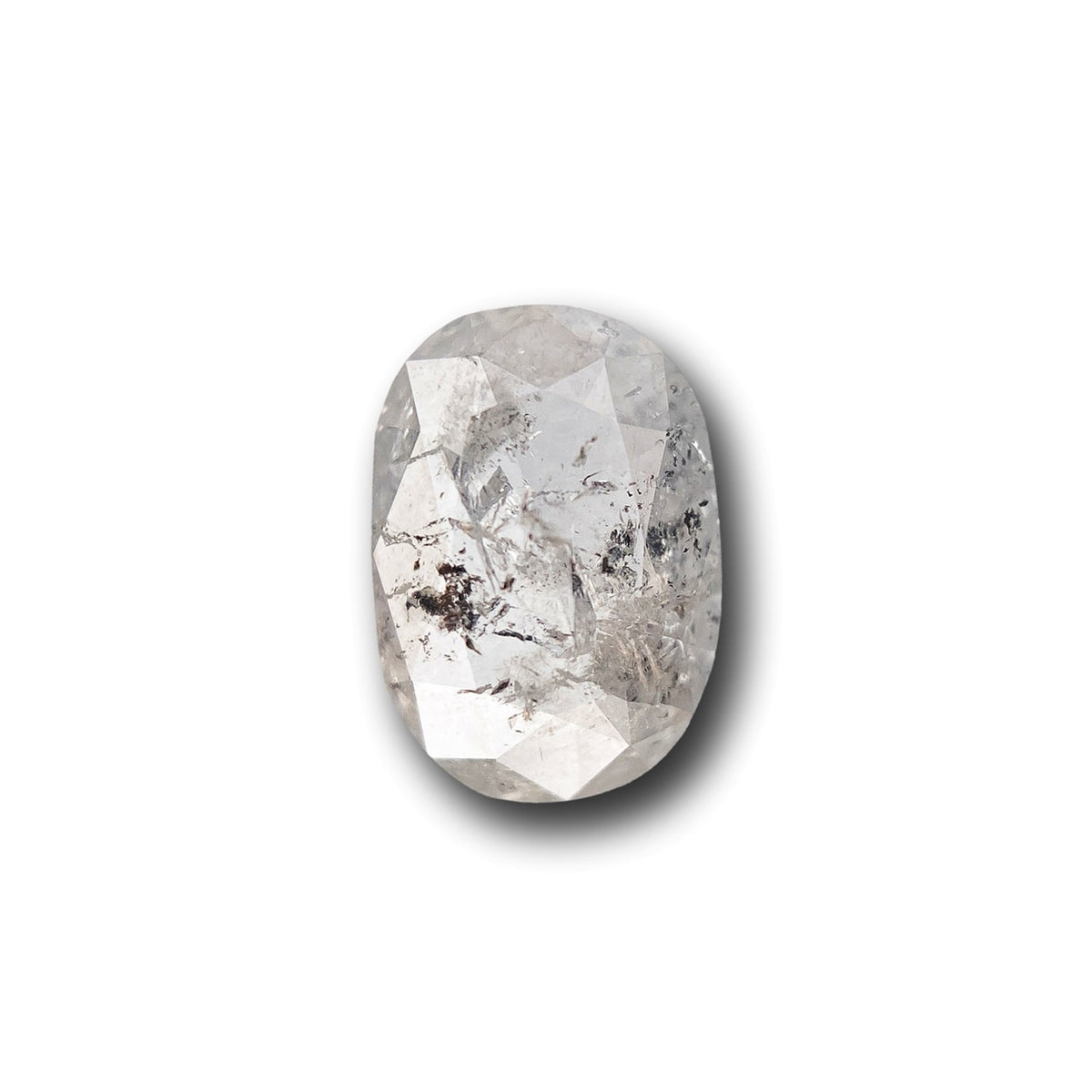 0.92ct | Salt & Pepper Oval Shape Rose Cut Diamond - Modern Rustic Diamond