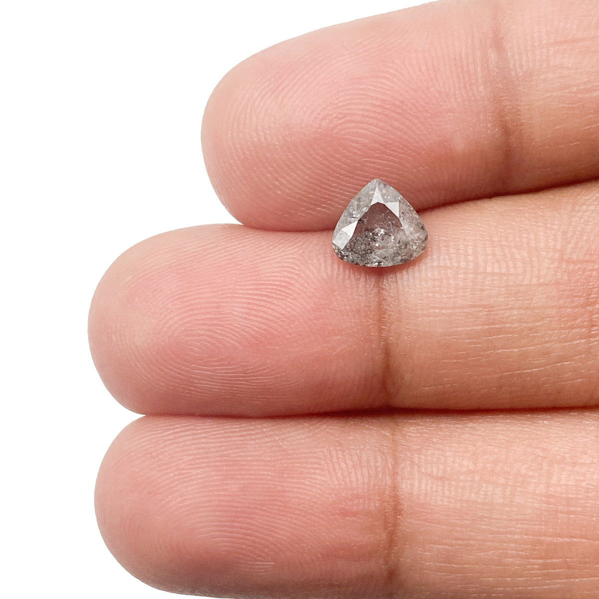 0.92ct | Salt & Pepper Pear Shape Brilliant Cut Diamond - Modern Rustic Diamond