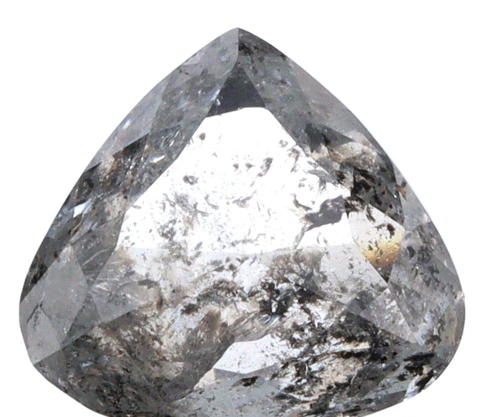 0.92ct | Salt & Pepper Pear Shape Brilliant Cut Diamond - Modern Rustic Diamond