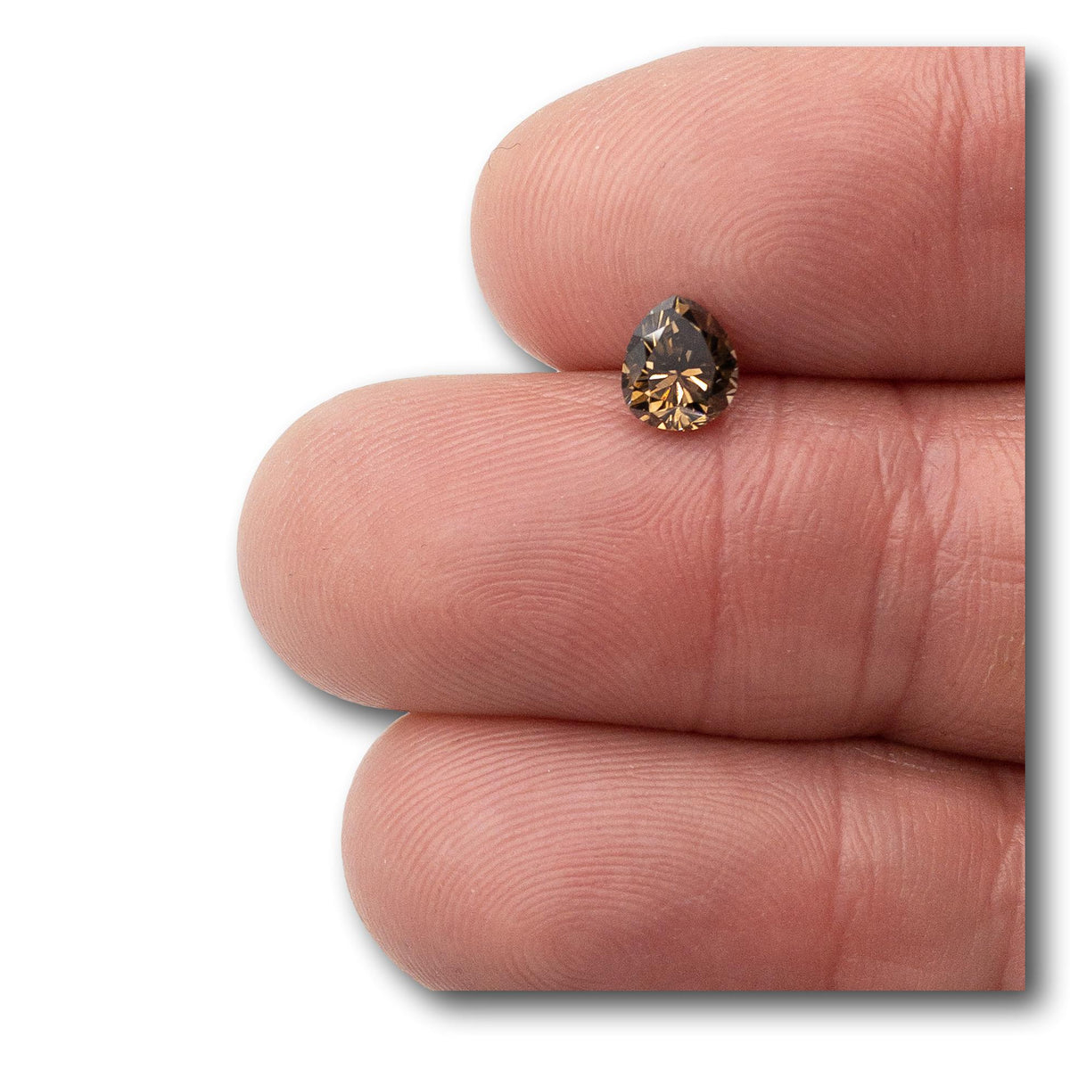 0.92ct | VS1 Fancy Deep Orange Brown Pear Shape Brilliant Cut Diamond-Modern Rustic Diamond