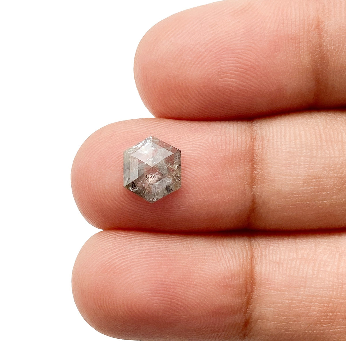 0.93ct | Rustic  Hexagon Shape Rose Cut Diamond - Modern Rustic Diamond
