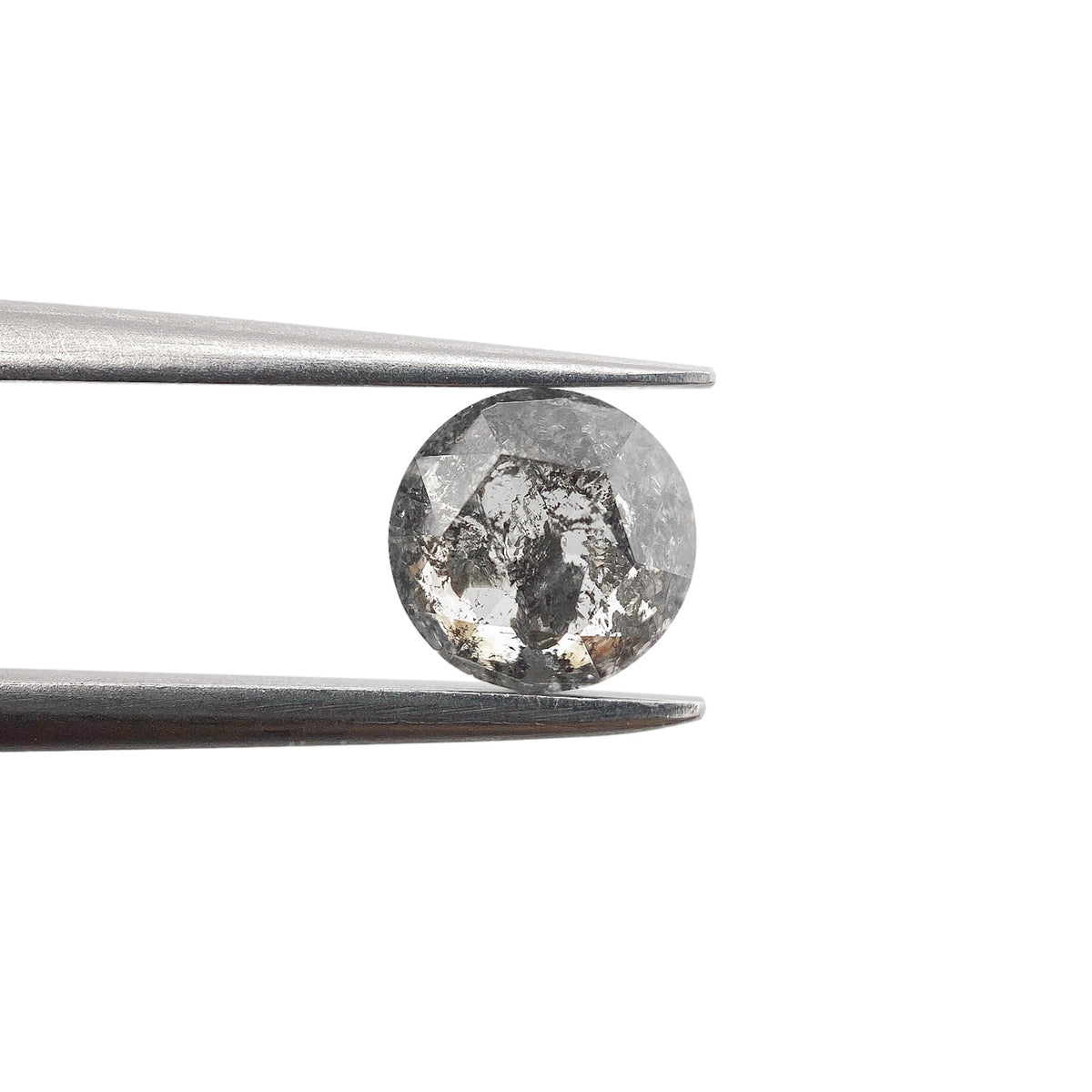 0.93ct | Salt & Pepper Round Shape Rose Cut Diamond - Modern Rustic Diamond
