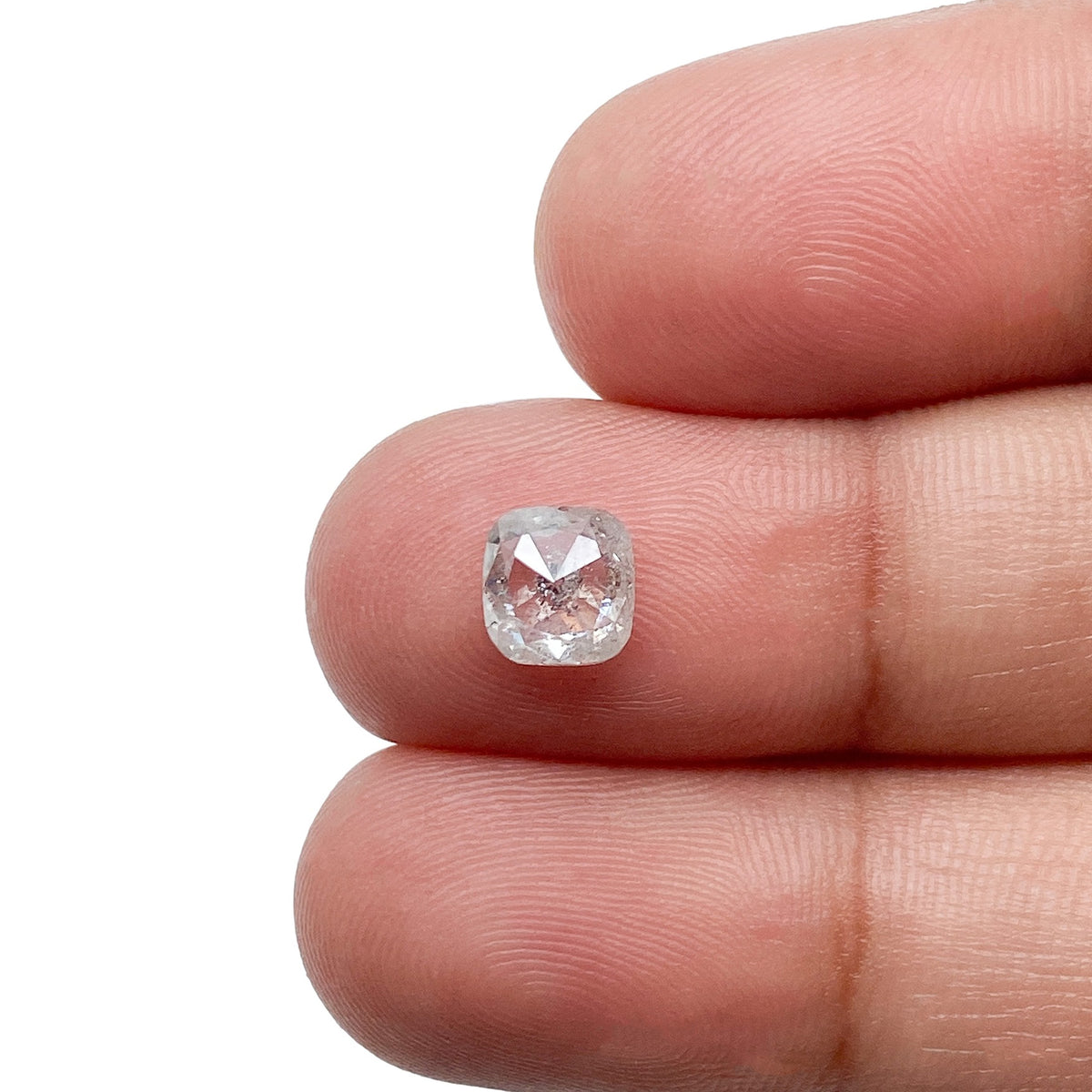 0.94ct | Salt & Pepper Cushion Shape Rose Cut Diamond - Modern Rustic Diamond
