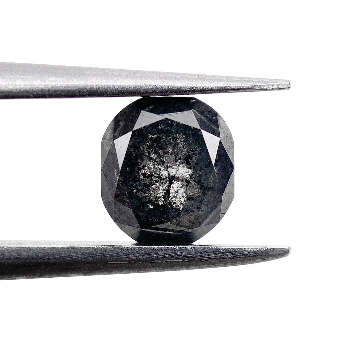 0.94ct | Salt & Pepper Cushion Shape Rose Cut Diamond - Modern Rustic Diamond
