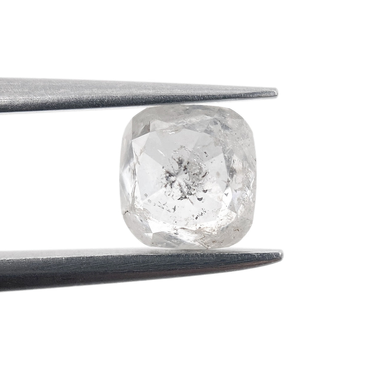 0.94ct | Salt & Pepper Cushion Shape Rose Cut Diamond - Modern Rustic Diamond
