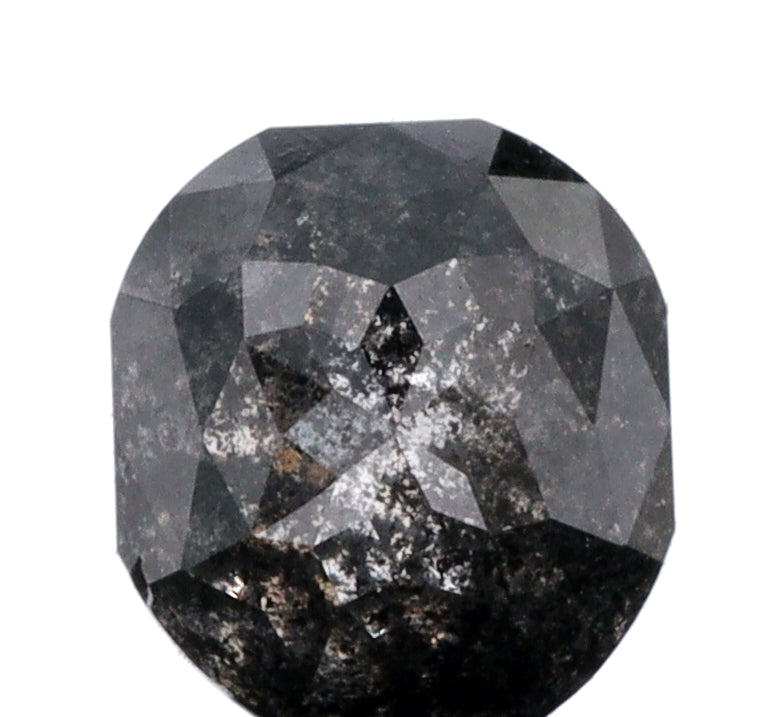 0.94ct | Salt & Pepper Cushion Shape Rose Cut Diamond - Modern Rustic Diamond