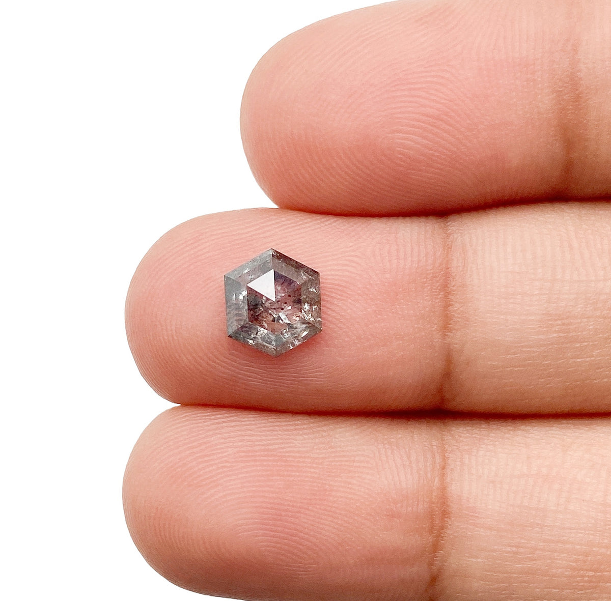 0.95ct | Rustic Hexagon Shape Rose Cut Diamond - Modern Rustic Diamond