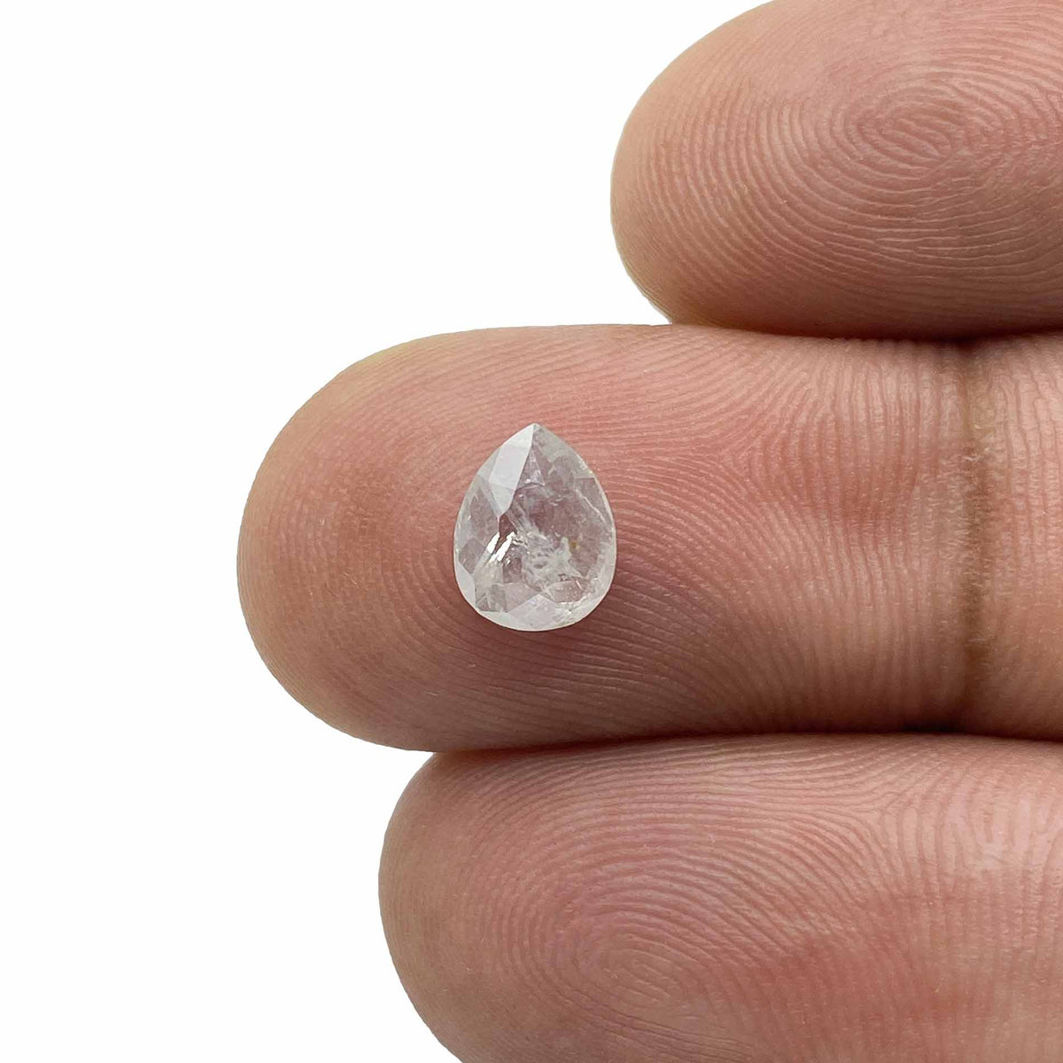 0.95ct | Salt & Pepper Pear Shape Rose Cut Diamond - Modern Rustic Diamond