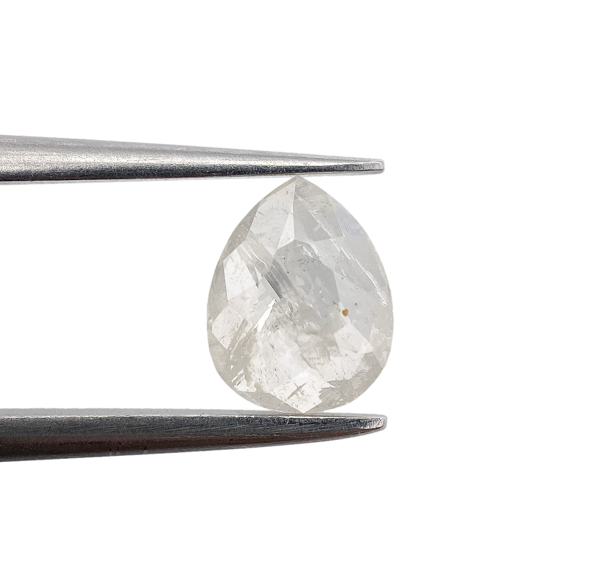 0.95ct | Salt & Pepper Pear Shape Rose Cut Diamond - Modern Rustic Diamond