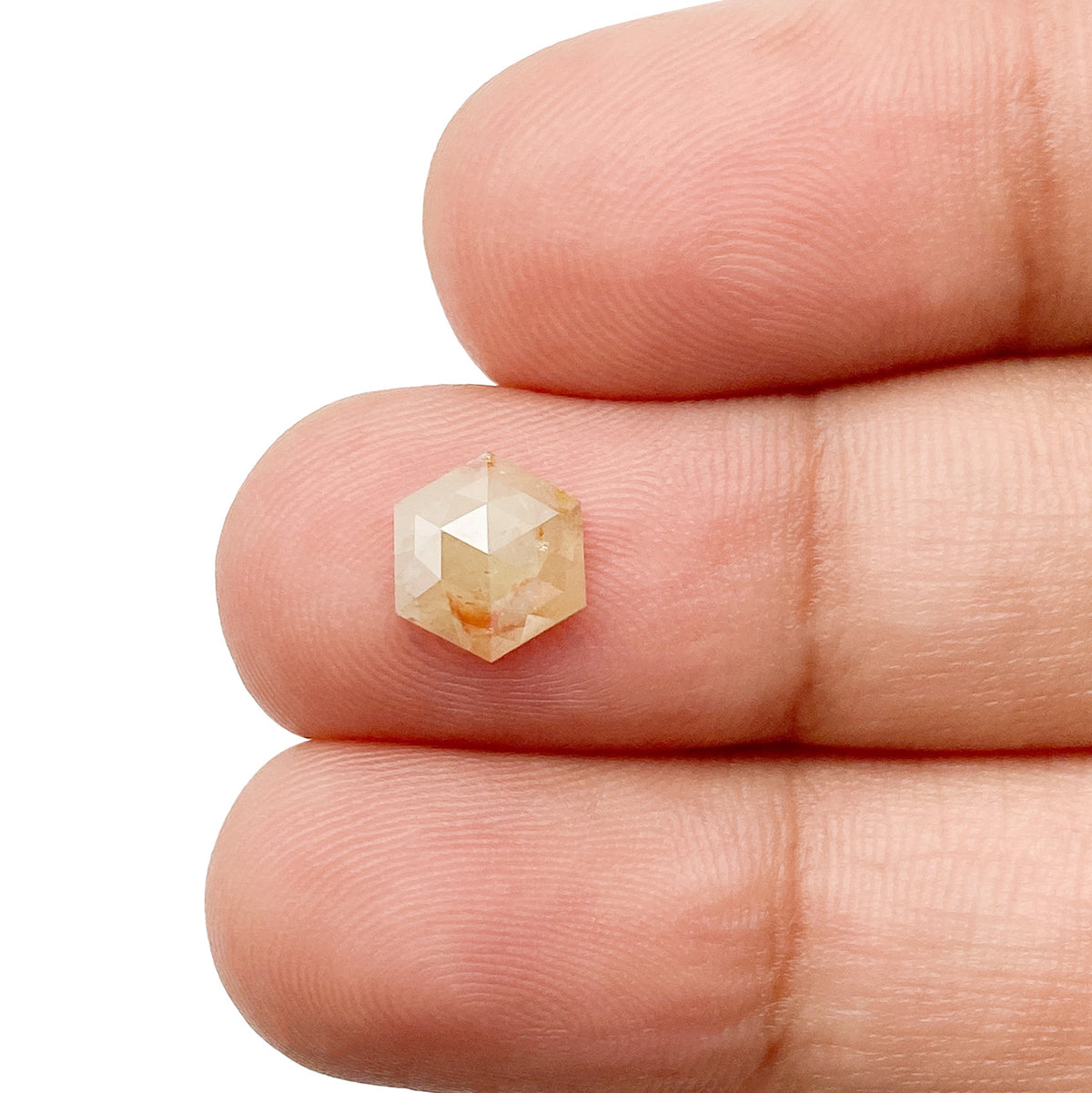 0.96ct | Rustic  Hexagon Shape Rose Cut Diamond - Modern Rustic Diamond