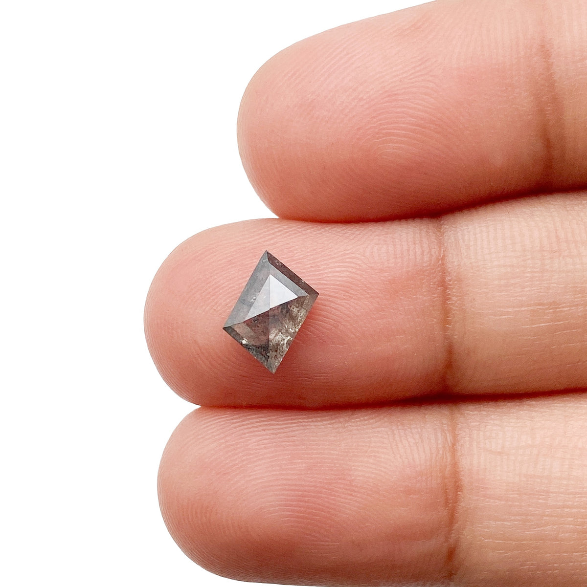 0.96ct | Salt & Pepper Rhomboid Shape Step Cut Diamond - Modern Rustic Diamond