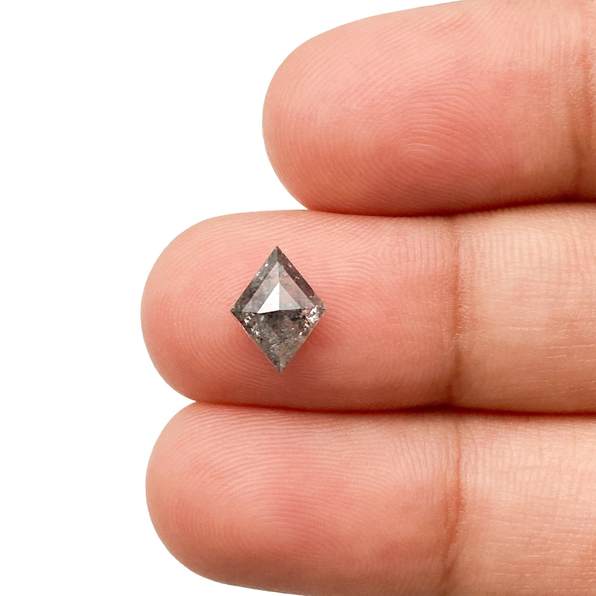 0.97ct | Salt & Pepper Lozenge Shape Step Cut Diamond - Modern Rustic Diamond