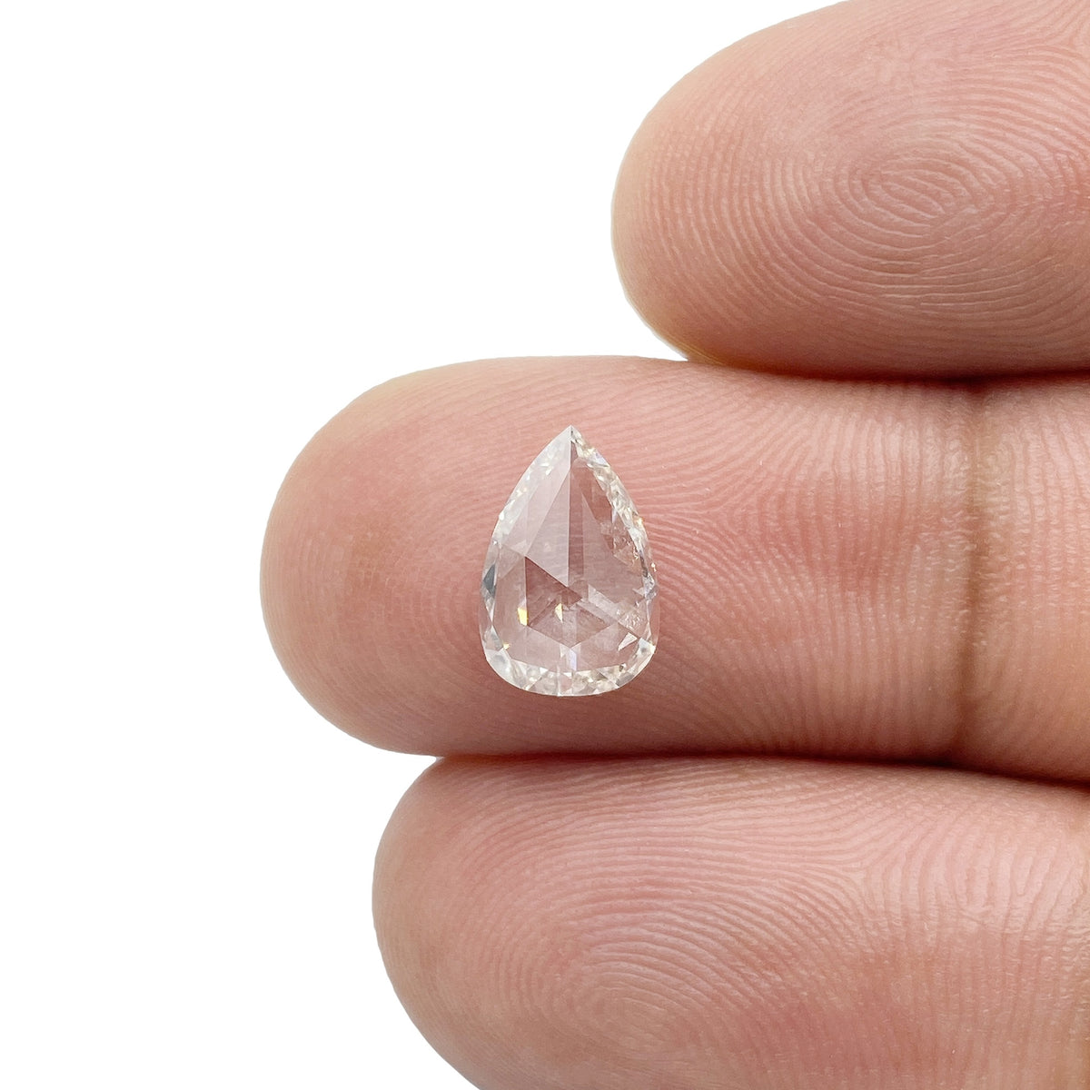 0.98ct | Champagne VVS Pear Shape Rose Cut Diamond - Modern Rustic Diamond