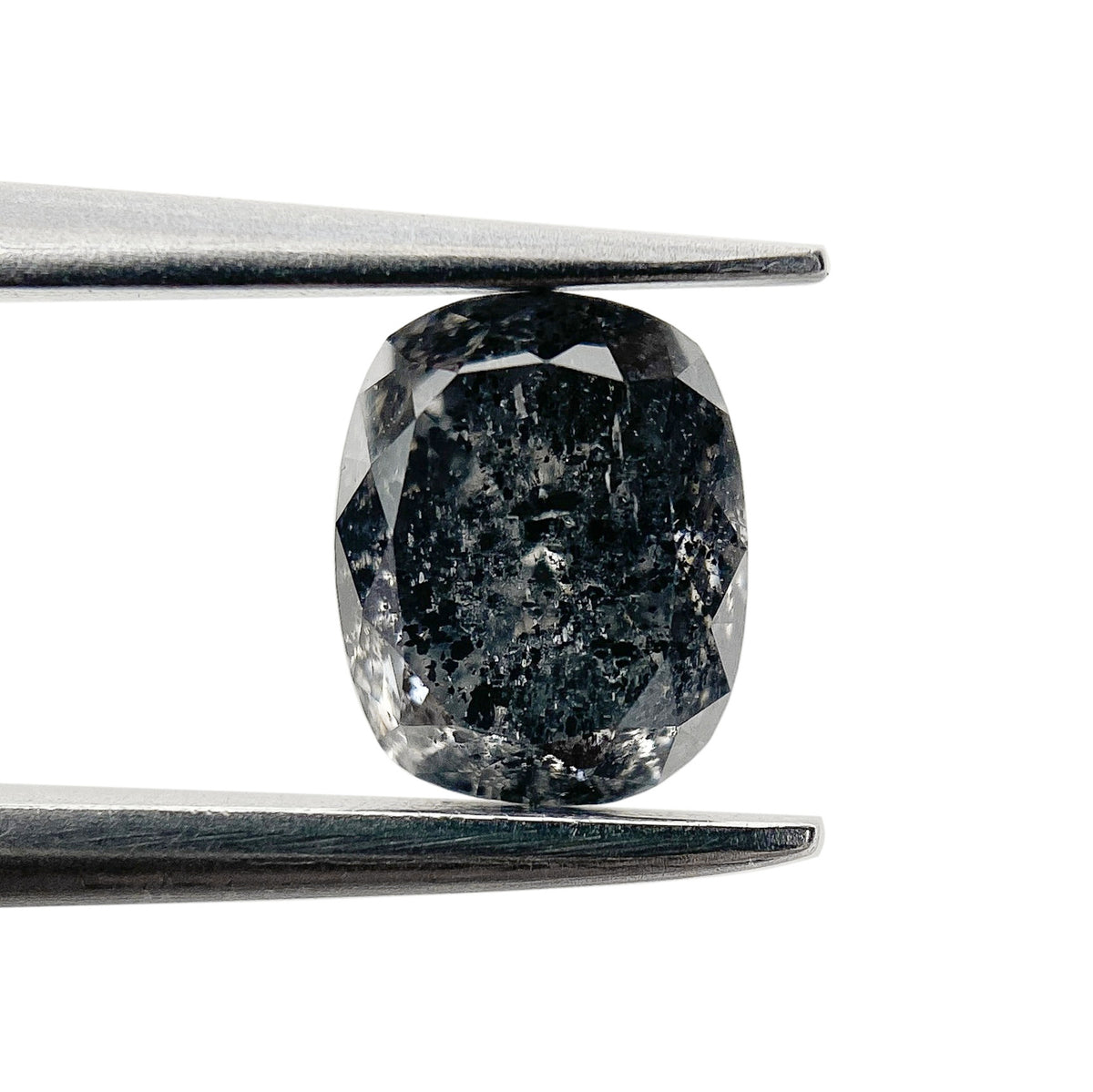 0.98ct | Salt & Pepper Cushion Shape Brilliant Cut Diamond - Modern Rustic Diamond