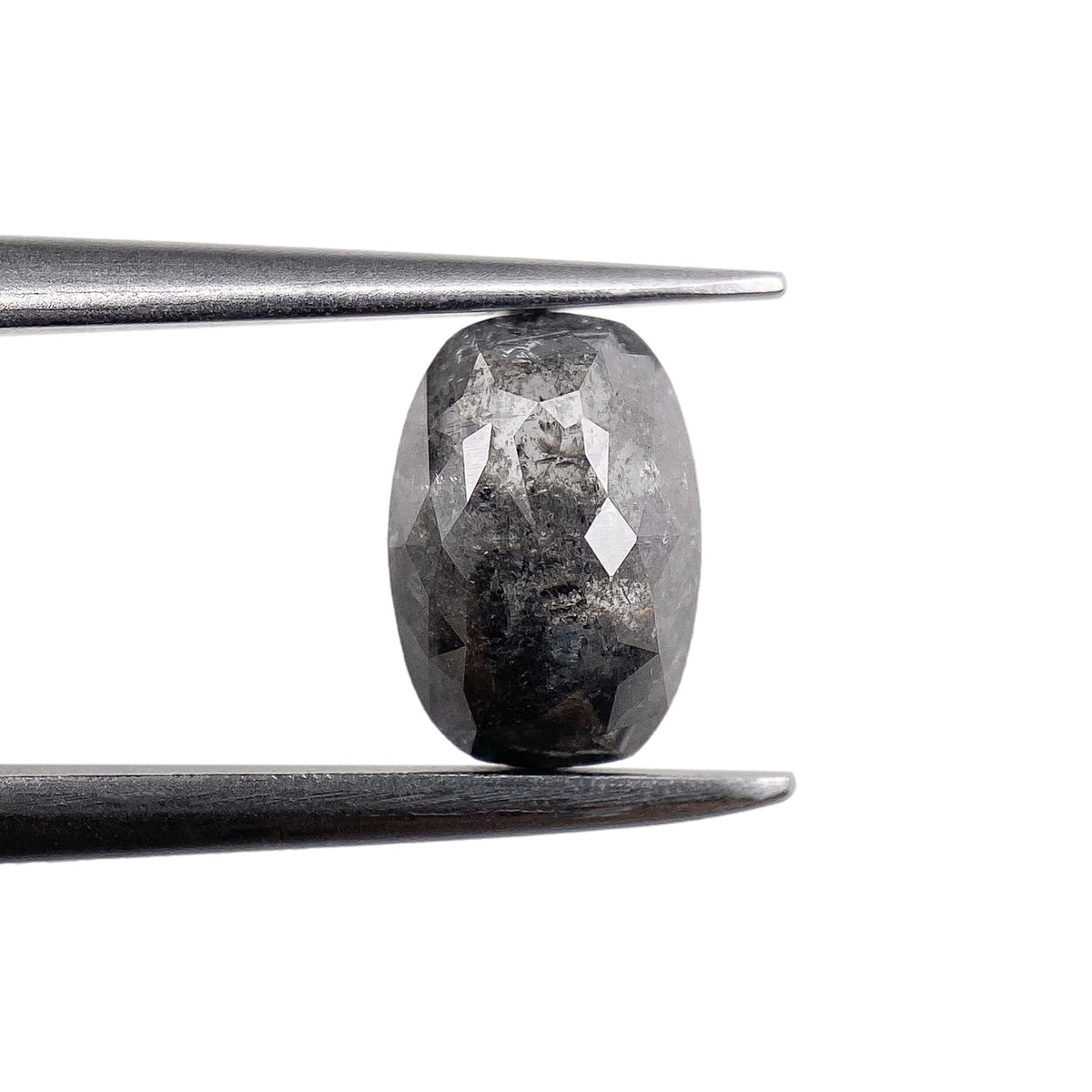 0.98ct | Salt & Pepper Cushion Shape Rose Cut Diamond - Modern Rustic Diamond