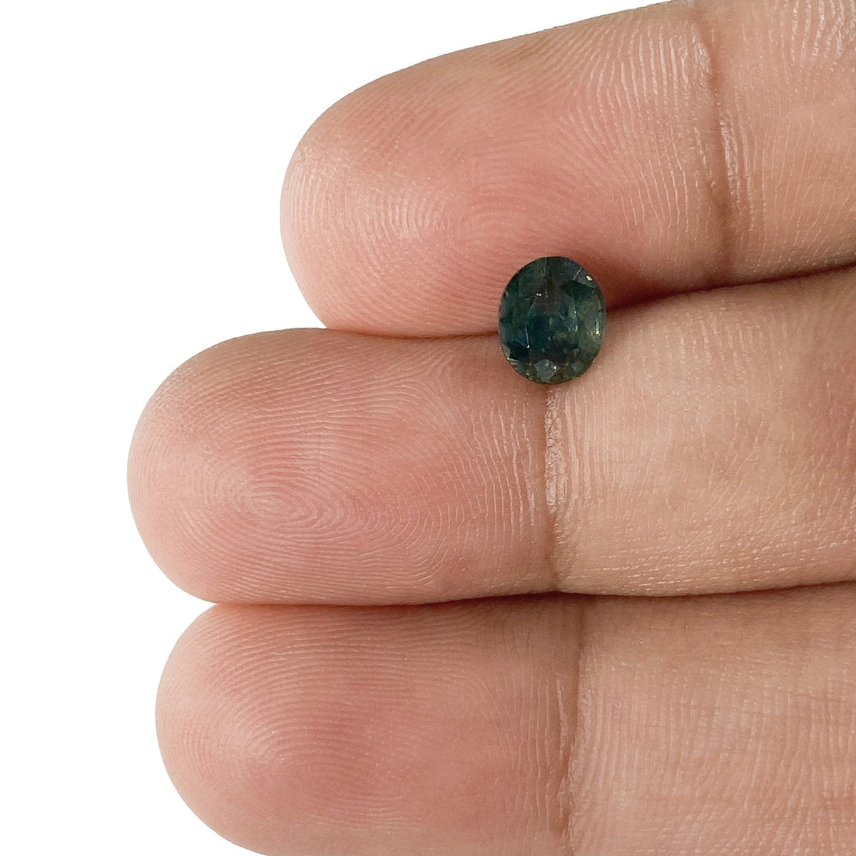 0.99ct | Brilliant Cut Oval Shape Blue Green Montana Sapphire-Modern Rustic Diamond