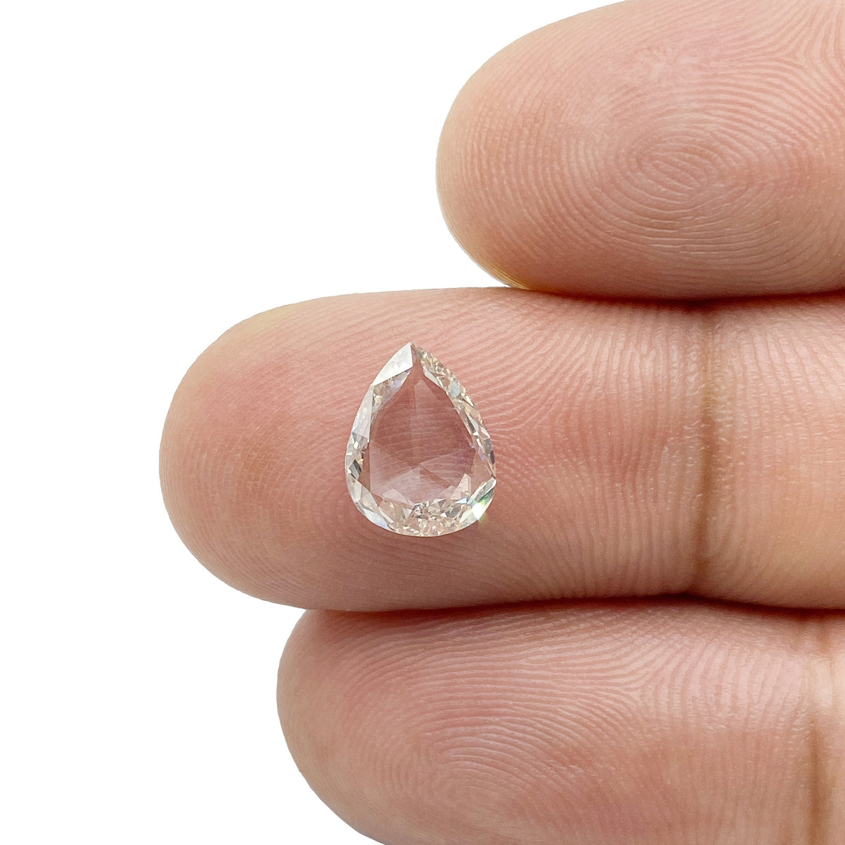 0.99ct | Champagne VS Pear Shape Rose Cut Diamond - Modern Rustic Diamond