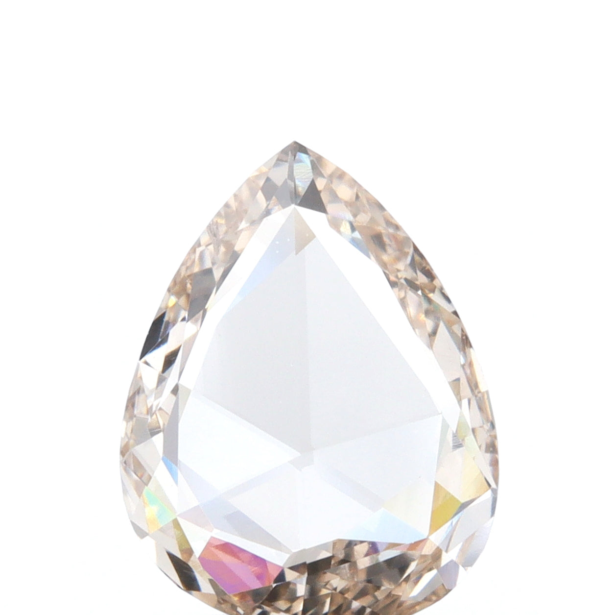 0.99ct | Champagne VS Pear Shape Rose Cut Diamond - Modern Rustic Diamond