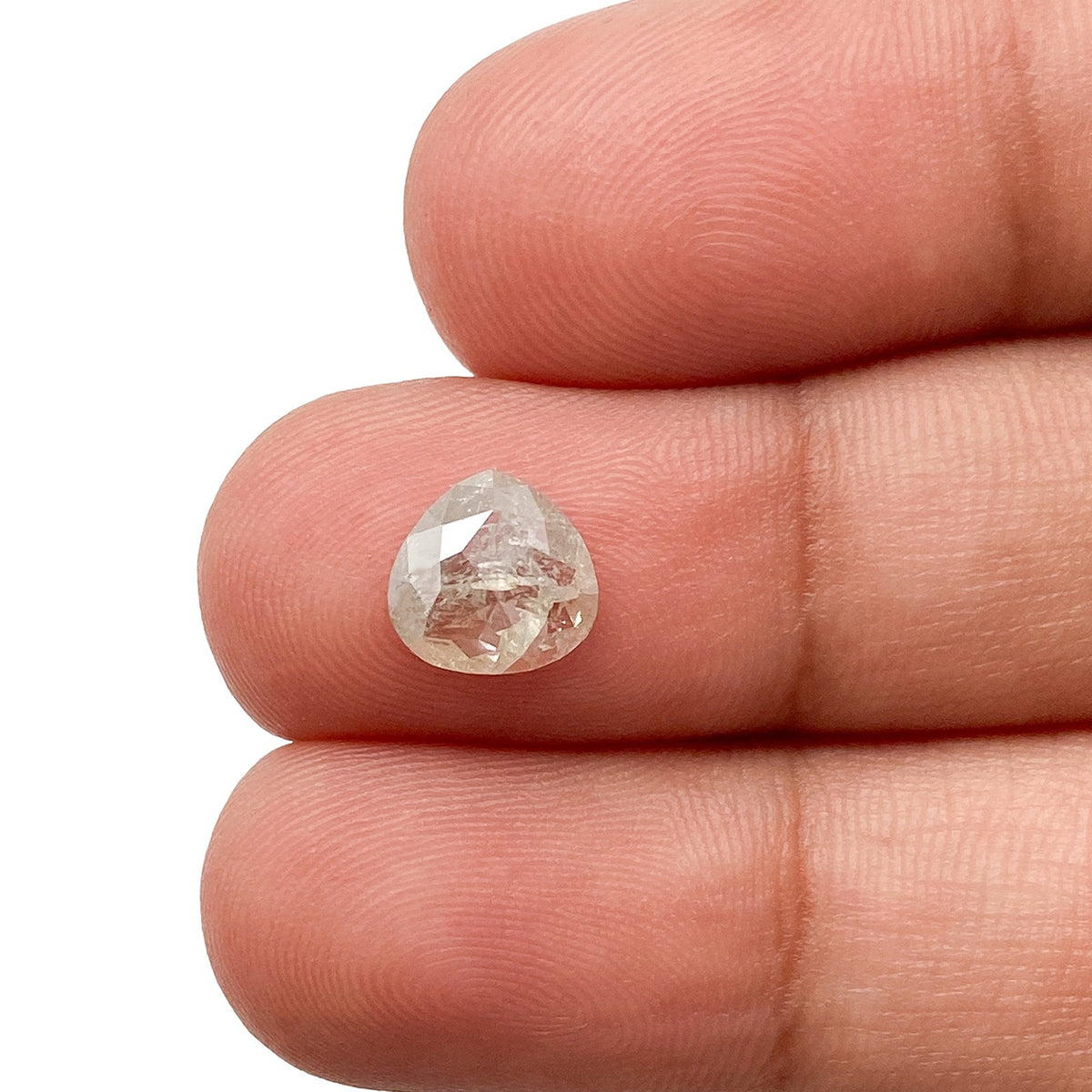 0.99ct | Salt & Pepper Pear Shape Rose Cut Diamond - Modern Rustic Diamond