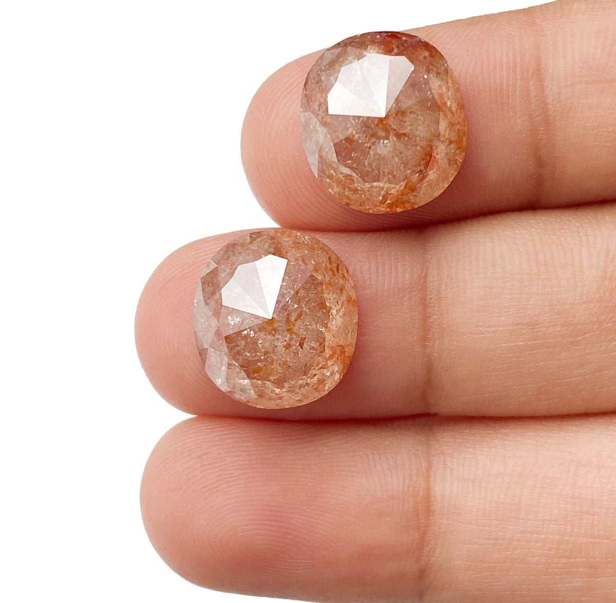 13.33cttw | Salt & Pepper Cushion Shape Rose Cut Diamond Matched Pair - Modern Rustic Diamond