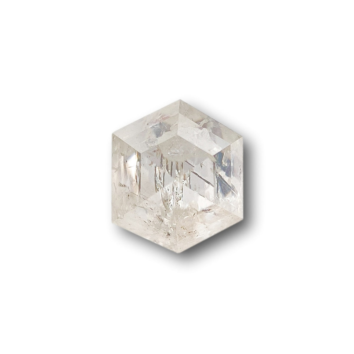 0.81ct | Salt & Pepper Hexagon Shape Rose Cut Diamond