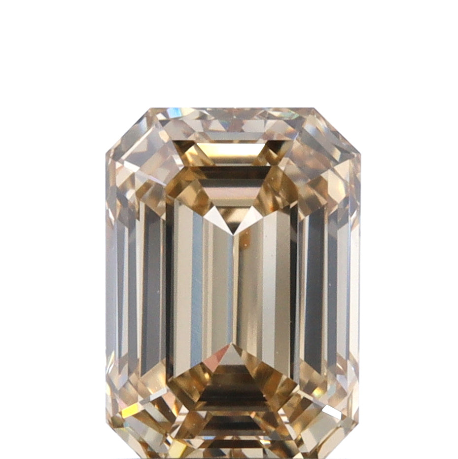 1.00ct | Champagne VS Emerald Shape Brilliant Cut Diamond - Modern Rustic Diamond