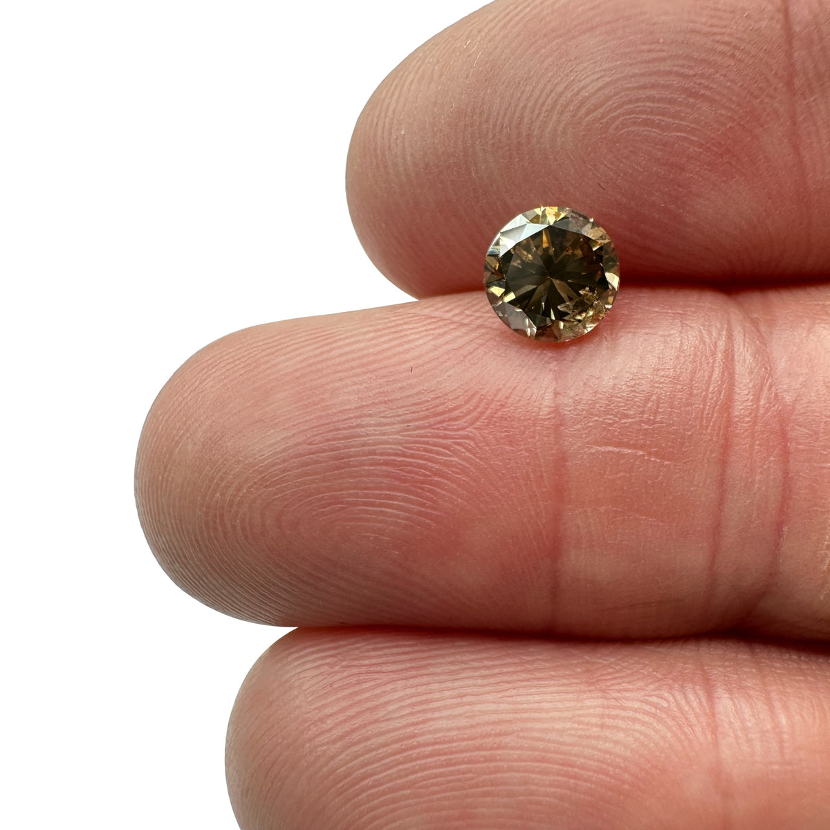 1.00ct | Cognac SI Round Shape Brilliant Cut Diamond - Modern Rustic Diamond