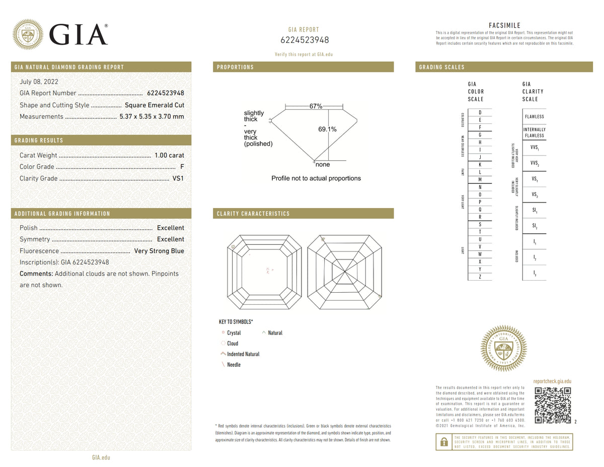 1.00ct | F/VS1 Asscher Shape Step Cut Diamond (GIA) - Modern Rustic Diamond