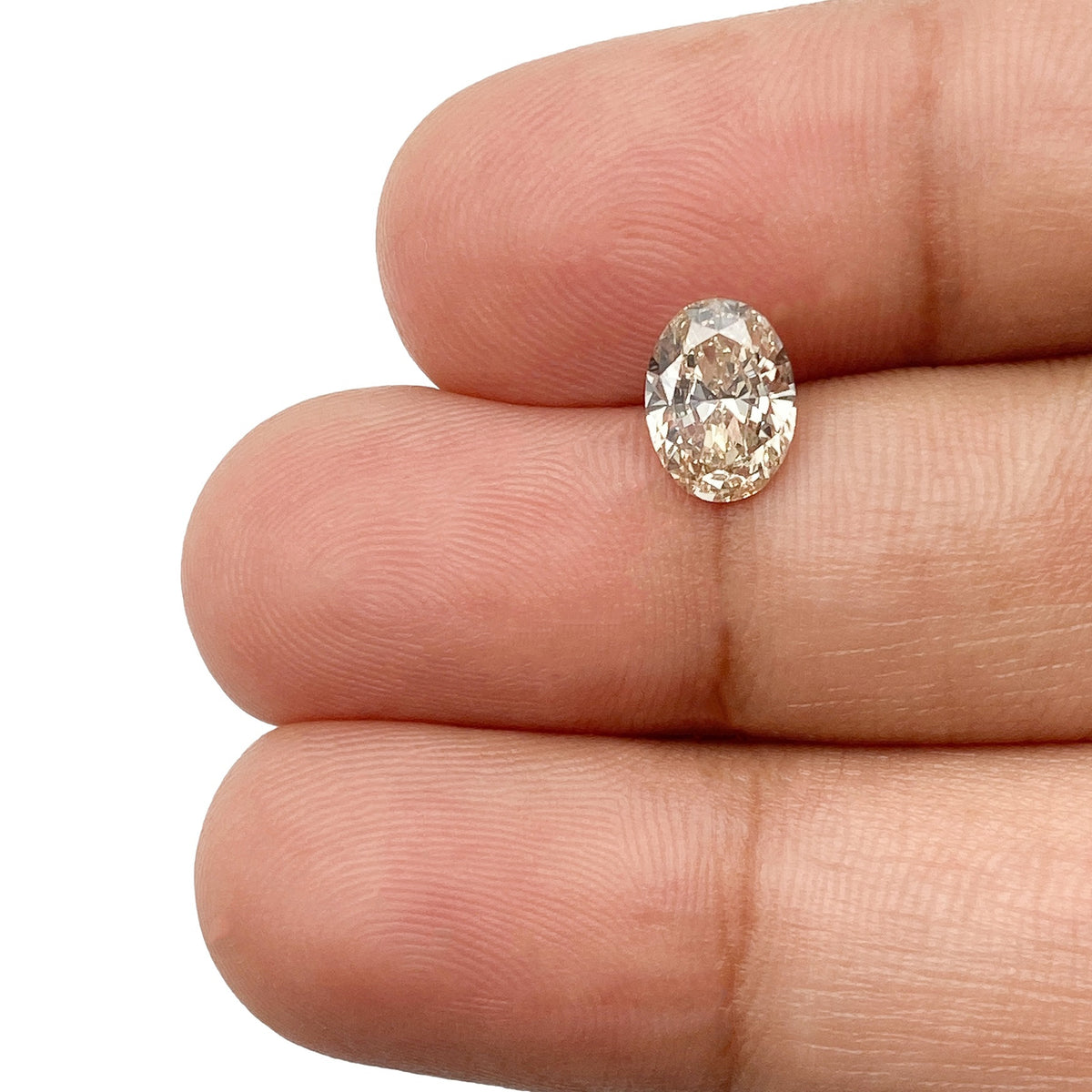 1.01ct | Champagne VVS Oval Shape Brilliant Cut Diamond - Modern Rustic Diamond