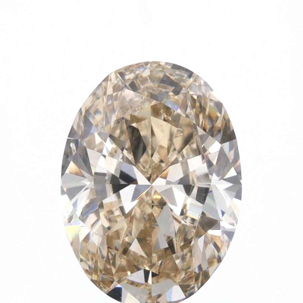 1.01ct | Champagne VVS Oval Shape Brilliant Cut Diamond - Modern Rustic Diamond
