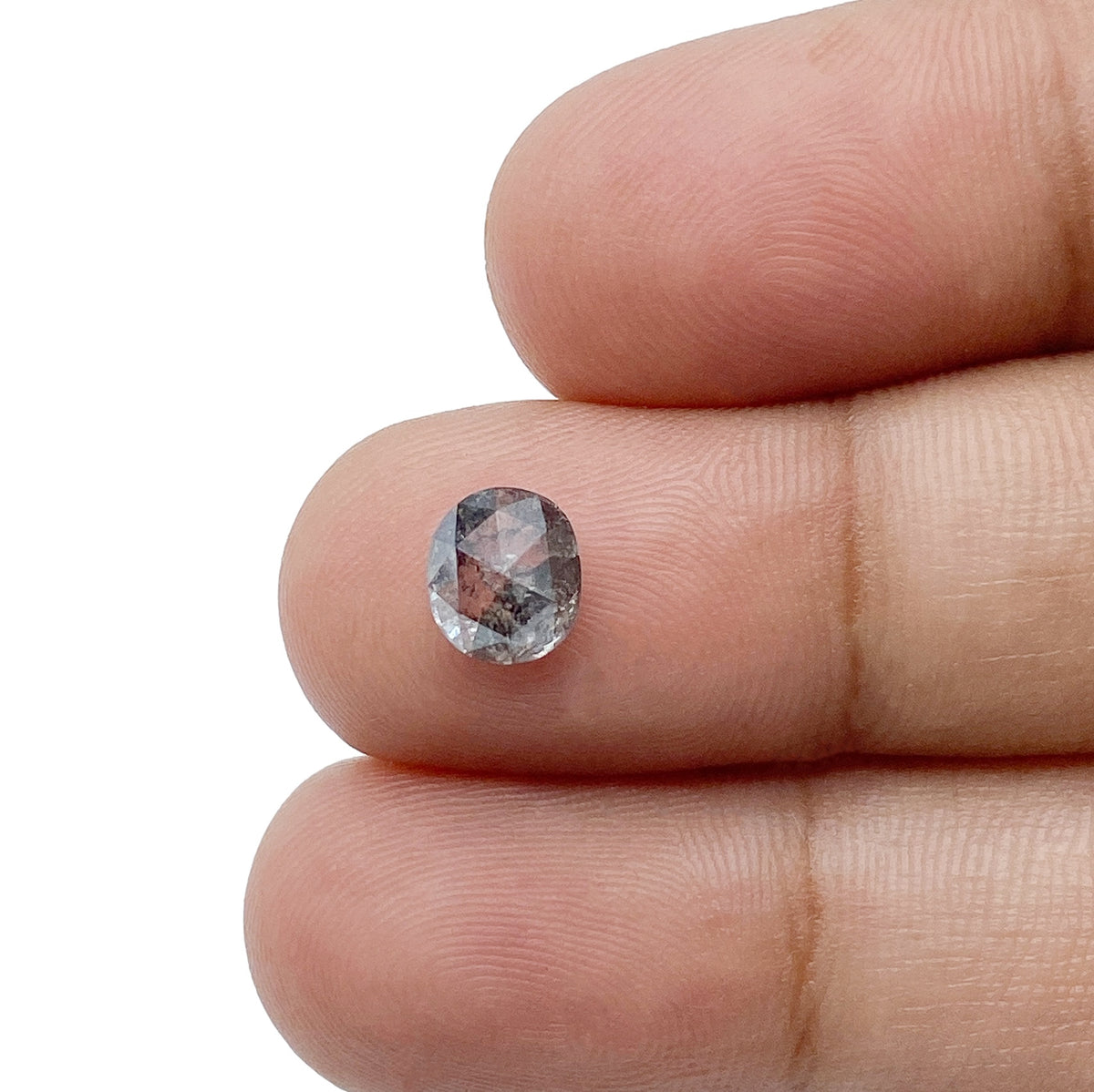 1.00ct | Salt & Pepper Cushion Shape Rose Cut Diamond - Modern Rustic Diamond