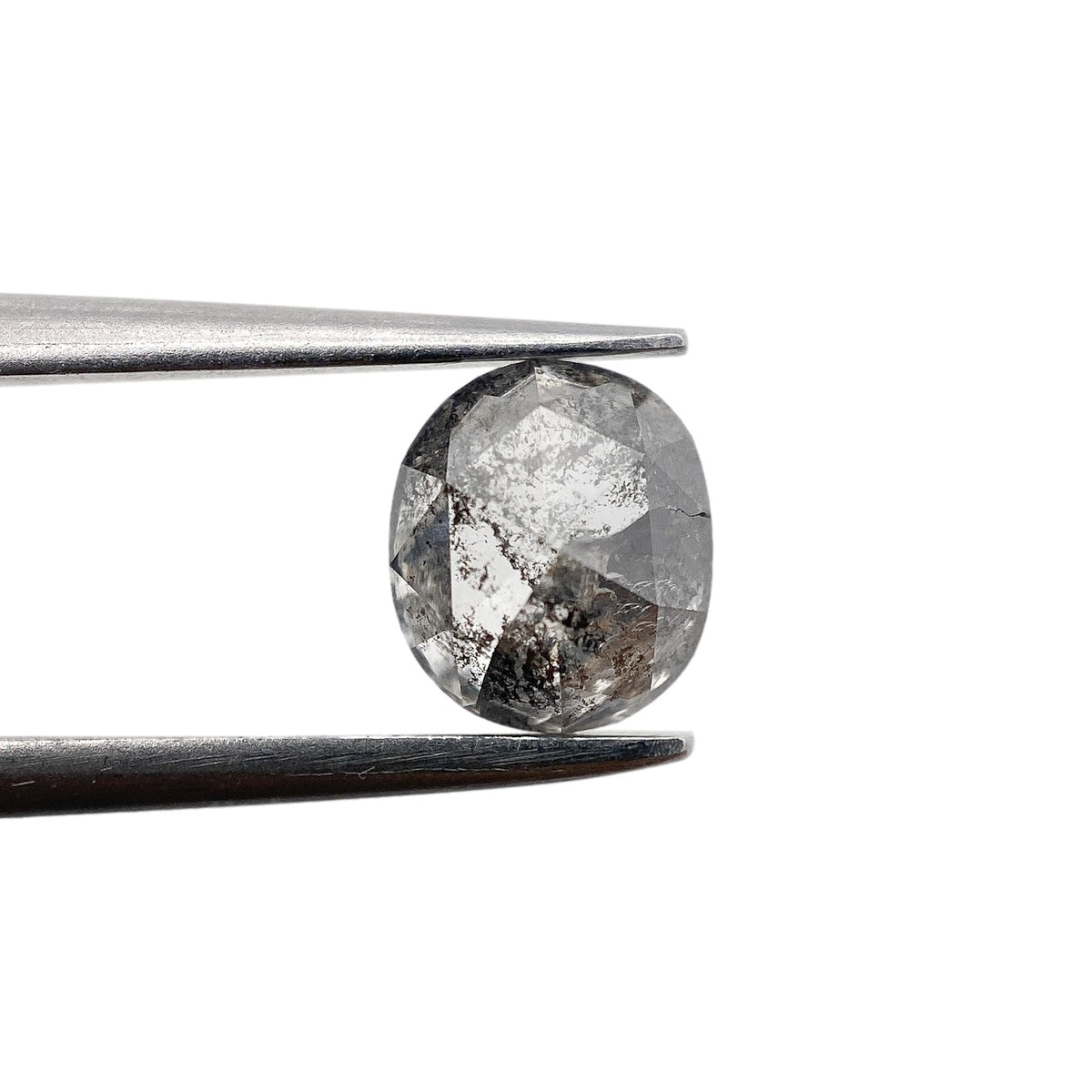 1.00ct | Salt & Pepper Cushion Shape Rose Cut Diamond - Modern Rustic Diamond