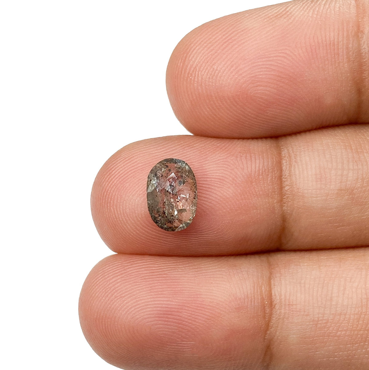 1.00ct | Salt & Pepper Oval Shape Rose Cut Diamond - Modern Rustic Diamond