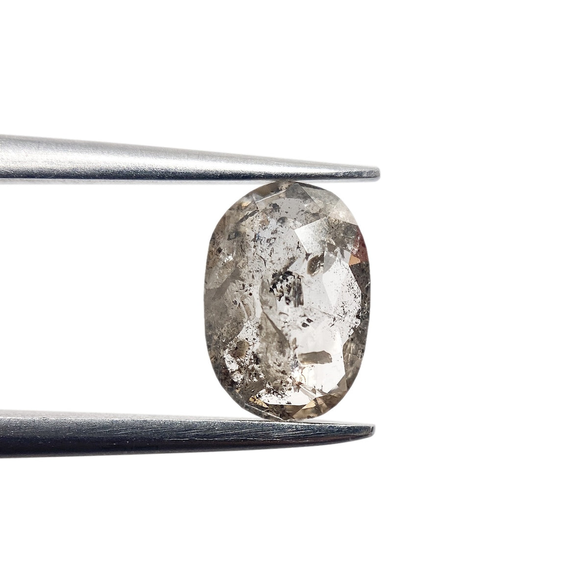 1.00ct | Salt & Pepper Oval Shape Rose Cut Diamond - Modern Rustic Diamond