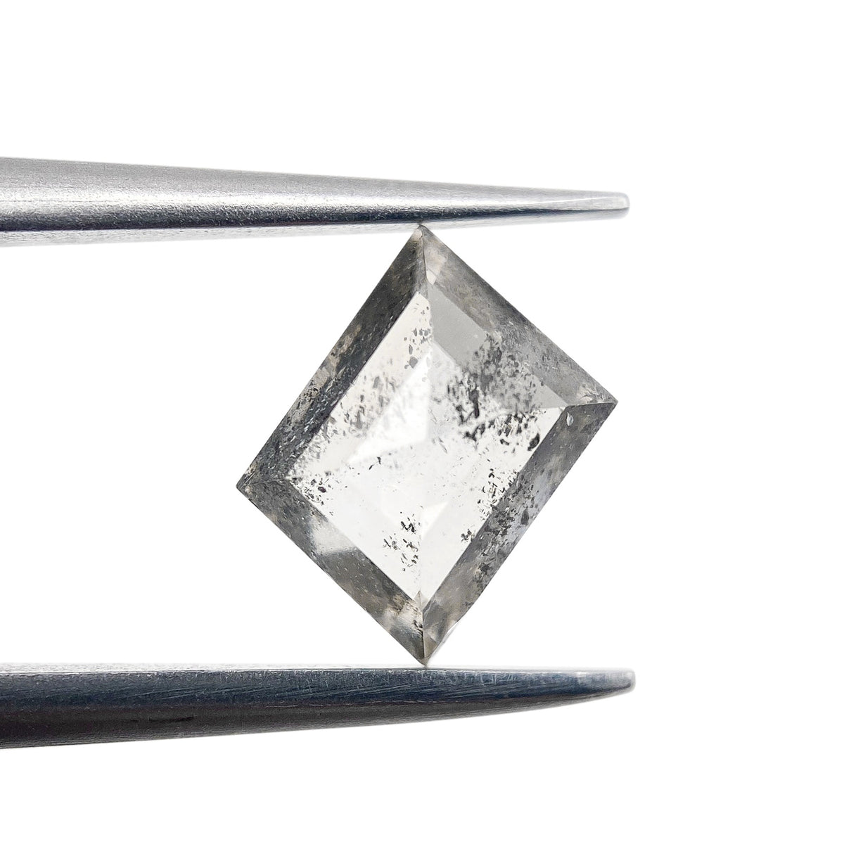 1.00ct | Salt & Pepper Rhomboid Shape Rose Cut Diamond - Modern Rustic Diamond