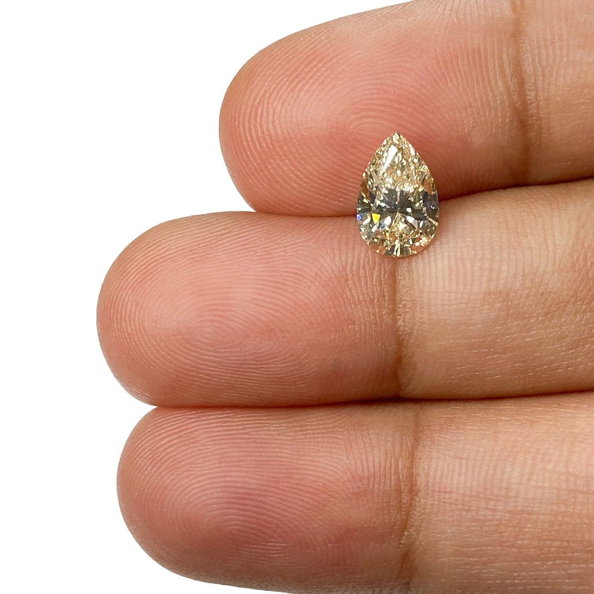 1.00ct | Champagne VS Pear Shape Brilliant Cut Diamond - Modern Rustic Diamond