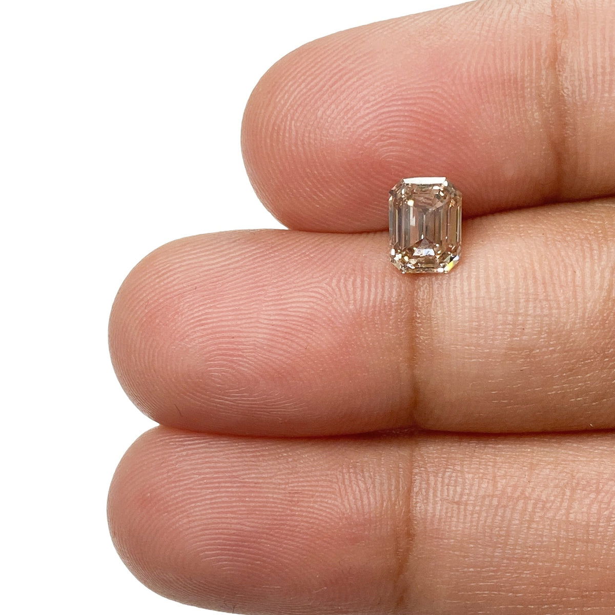 1.00ct | Champagne VS Emerald Shape Step Cut Diamond - Modern Rustic Diamond